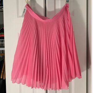 Aritzia Pink Pleated Midi Skirt